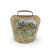 Clopot decorativ vintage din metal, model pictura alpina, 6cm