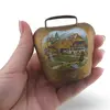 Clopot decorativ vintage din metal, model pictura alpina, 6cm, imagine 3