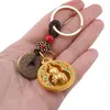Amuleta breloc feng shui cu Wu lou auriu si monede chinezesti, imagine 3