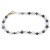 Bratara Cristal de stanca sfere 6mm si Safir albastru discuri fatetate 4-8mm cu Hematit sfere fatetate 2mm