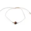 Bratara snur crem, Ochi de tigru sfera 8mm
