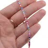 Bratara snur multicolor, Agat roz discuri 5mm, imagine 3