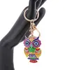 Breloc auriu bufnita emailata multicolora si ochi protectori, 12cm, imagine 2