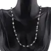 Colier Cristal de stanca sfere 6mm si Safir albastru discuri fatetate 4-8mm cu Hematit sfere fatetate 2mm, imagine 2
