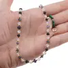 Colier Cristal de stanca sfere 6mm si Safir albastru discuri fatetate 4-8mm cu Hematit sfere fatetate 2mm, imagine 3