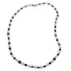 Colier Cristal de stanca sfere 6mm si Safir albastru discuri fatetate 4-8mm cu Hematit sfere fatetate 2mm