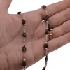 Colier Labradorit sfere 3mm, Granat neuniform 5-8mm si Hematit auriu cuburi 3mm cu bumbi aurii, imagine 3