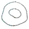 Set bratara si colier Apatit neuniform si sfere 3-6mm, Cuart fumuriu neuniform 5-8mm si steluta din Hematit auriu 6mm