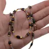 Set bratara si colier Labradorit sfere 3mm, Granat neuniform 5-8mm si Hematit auriu cuburi 3mm cu bumbi aurii, imagine 3