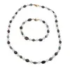 Set bratara si colier Piatra lunii sfere 5mm, Granat si Aventurin dark neuniform 5-8mm si Hematit auriu sfere fatetate 2mm
