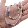 Set bratara si colier Sodalit sfere 4mm si Piatra Lunii neuniforma fatetata 6-10mm cu bumbi argintii, imagine 3