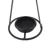 Suport pentru lumanare metalic negru cu agatatoare, 18cm, imagine 2