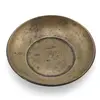 Tava vintage rotunda din alama patinata, 9,5cm
