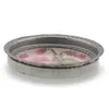 Suport pahar vintage din metal cu broderie florala roz, 9cm, imagine 2