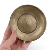 Tava vintage rotunda din alama patinata, 9,5cm, imagine 3