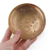 Tava vintage rotunda din alama patinat, 11cm, imagine 3