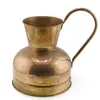 Ulcior vintage din alama cu gat evazat si maner curbat, 21cm