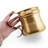 Cana vintage din alama cu maner lateral, 12cm, imagine 3
