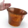Galeata vintage din cupru ciocanit manual, 20,5cm, imagine 3