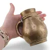 Ulcior vintage din alama cu maner si corp decorat, 12cm, imagine 3