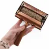 Perie pentru covor vintage din cupru cu maner din lemn, 19cm, imagine 3