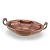Bol vintage din cupru cu doua manere laterale, 27cm
