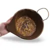 Vas vintage din alama cu maner lateral, 25cm, imagine 3