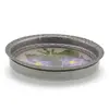 Suport pahar vintage din metal cu broderie florala mov, 9cm, imagine 2