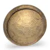 Tava vintage din alama gravata, model ornamental circular, 39cm, imagine 2