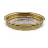 Suport pahar vintage din metal cu broderie florala mov si albastra, 9cm, imagine 2