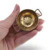 Capac vintage mic din alama, model cu manere laterale, 6cm, imagine 2