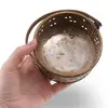 Galeata vintage din alama decorata cu maner mobil, 13cm, imagine 3