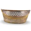 Cos decorativ vintage din alama perforata, 20cm
