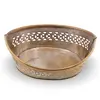 Cos decorativ vintage din alama perforata, 20cm, imagine 2