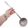 Polonic rotund vintage din aluminiu cu maner lung, 32cm, imagine 3