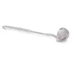 Polonic vintage din aluminiu cu maner lung si agatatoare, 30cm