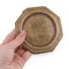 Tava vintage octogonala din alama simpla, 10cm, imagine 3
