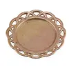 Tava vintage rotunda din cupru cu margine decupata, 10,5cm
