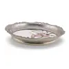 Suport pahar vintage din metal cu insertie decor floare mov, 9,5cm, imagine 2