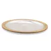 Tava vintage rotunda din inox cu margine aurie model grecesc, 10cm, imagine 2