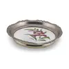 Suport pahar vintage din metal cu insertie floare mov, 9,5cm, imagine 2