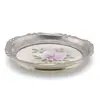 Suport pahar vintage din metal cu insertie floare roz, 9,5cm, imagine 2