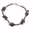 Bratara Granat triunghiuri 5-6mm, discuri fatetate 3mm si Lapis lazuli sfere fatetate 3mm