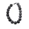 Bratara Obsidian fulg de nea sfere 10mm