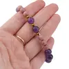 Bratara pe elastic Ametist sfere 8mm, bumbi aurii si Rodonit roz sfere 6mm, imagine 3