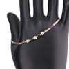 Bratara snur multicolor, Sidef alb cuburi, imagine 2
