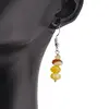 Cercei cu agatatoare Agat galben discuri fatetate 8mm si discuri fatetate 4mm, imagine 3