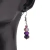 Cercei cu agatatoare Agat mov discuri fatetate 8mm si sfera 4mm, imagine 2