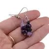 Cercei cu agatatoare Agat mov discuri fatetate 8mm si sfera 4mm, imagine 4