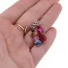 Cercei cu agatatoare Agat multicolor discuri fatetate 8mm si sfere fatetate 4mm, imagine 4